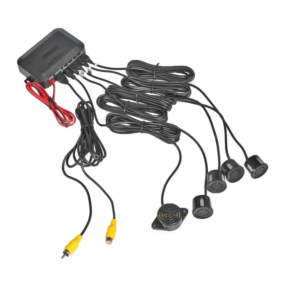 DIYKIT Видео парковочный радар 4 датчика + 7 &quotВстроенный ЖК-дисплей зеркальный