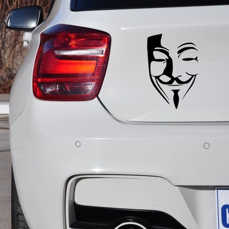 

Hot Car Sticker Anonymous Mask Accessories Vinyl Car Styling Cover Scratches Waterproof Motorcycl PVC 15cm X 10cm