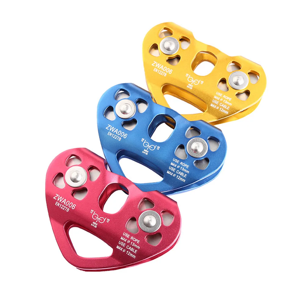 

30KN Professional Rock Climbing Rescue Pulley Aluminum Alloy Fast Speed Pulley Outdoor Caving Equipment Hammock Hanging Device