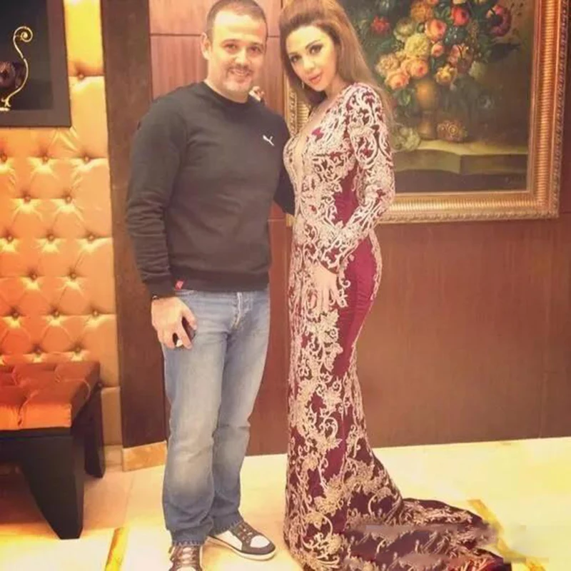 2020 пикантные Myriam высокое Разделение вечерних платьев бордового цвета русалка