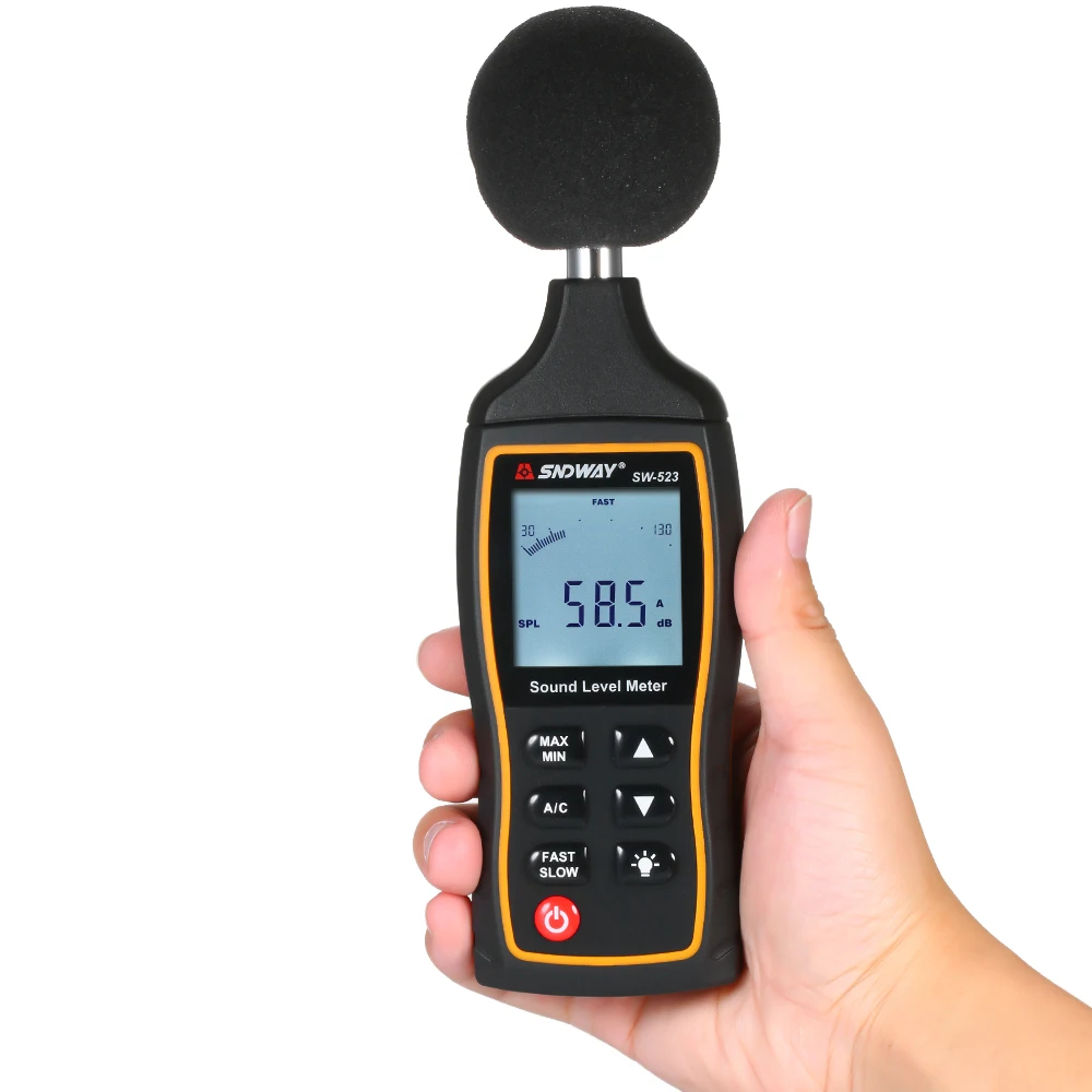 SNDWAY SW-523 ЖК-дисплей цифровой Шум измеритель влажности Измеритель уровня звука