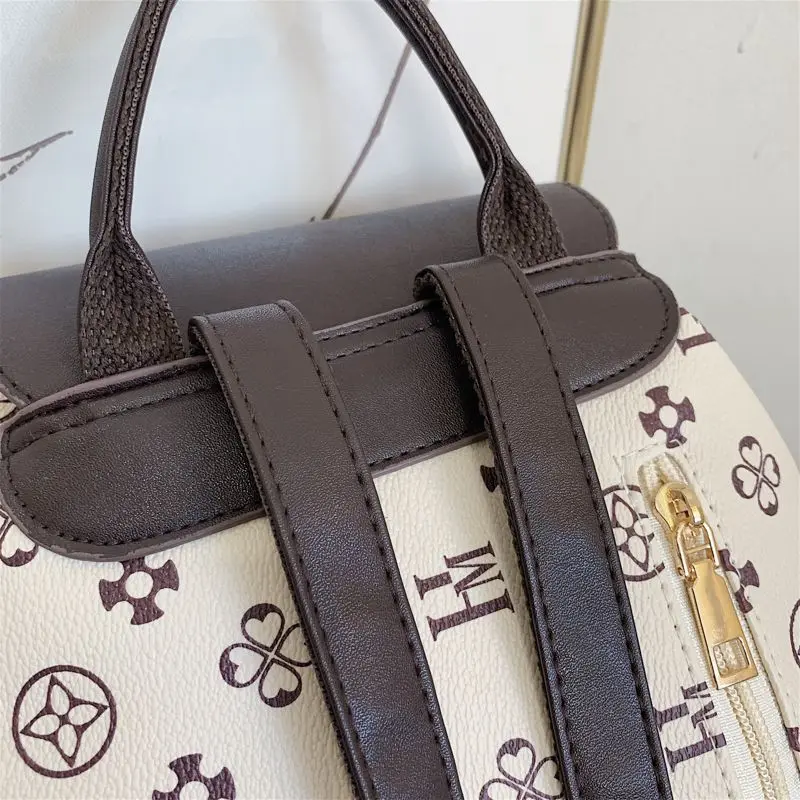 

10 Inch Luxury Print Design Flap Backpack , Youth Leather Backpacks , Anti-theft Tourist Bag , Laptop Bag , School Bag