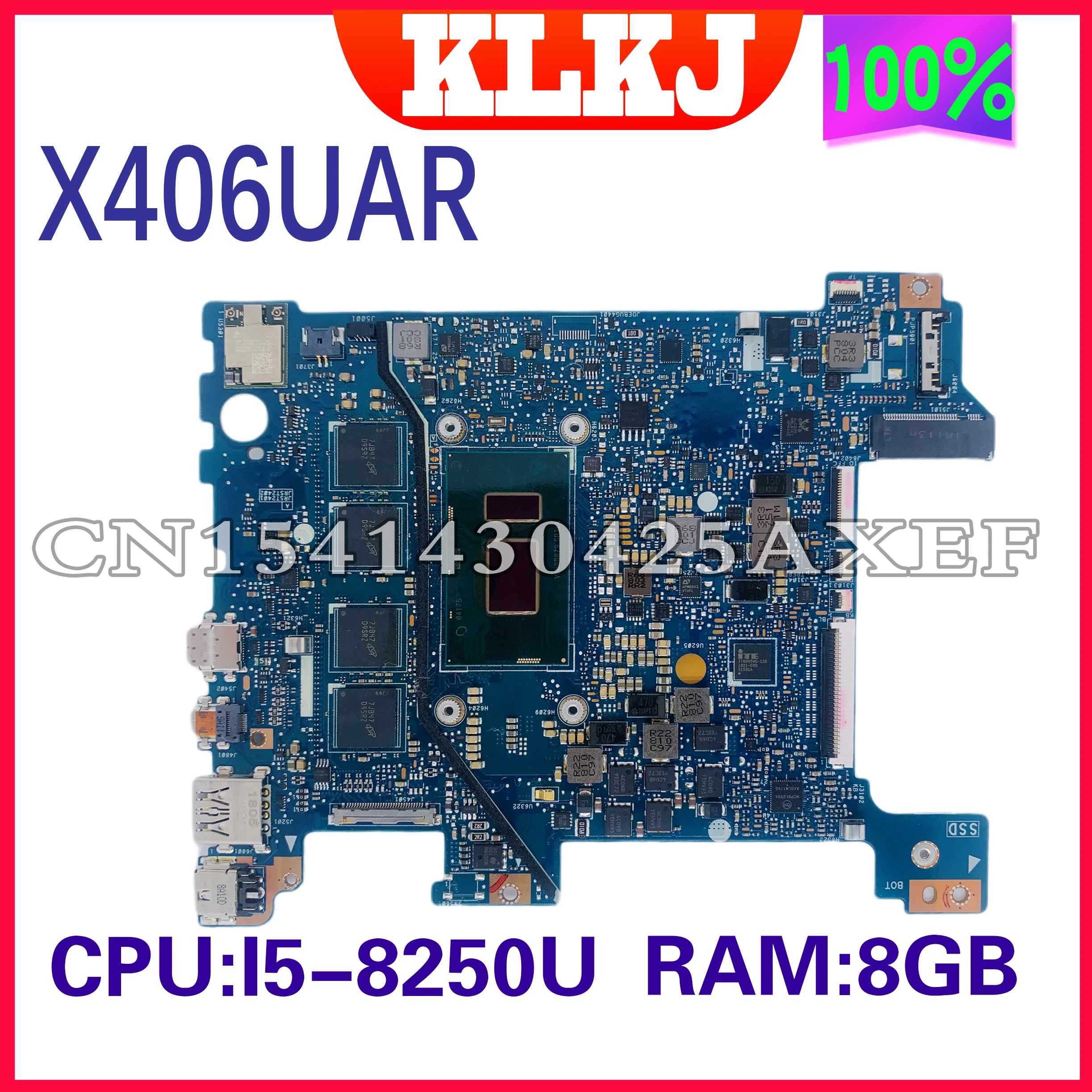 

Материнская плата Dinzi X406UA с процессором I5-8250 8 ГБ/ОЗУ для ноутбука ASUS VIVOBOOK S406 S406U V406U X406U X406U X406U