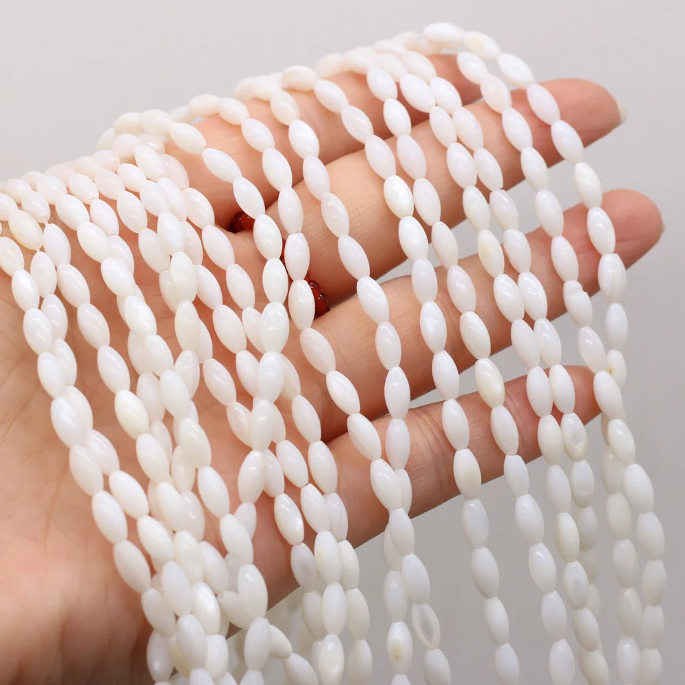 New Style Natural Freshwater Shell Rice-Shaped Loose Beads For DIY Jewelry Making Bracelet Earring Necklace Accessory 10pcs new style natural freshwater shell beads with hole for diy jewelry making bracelet earring necklace accessory