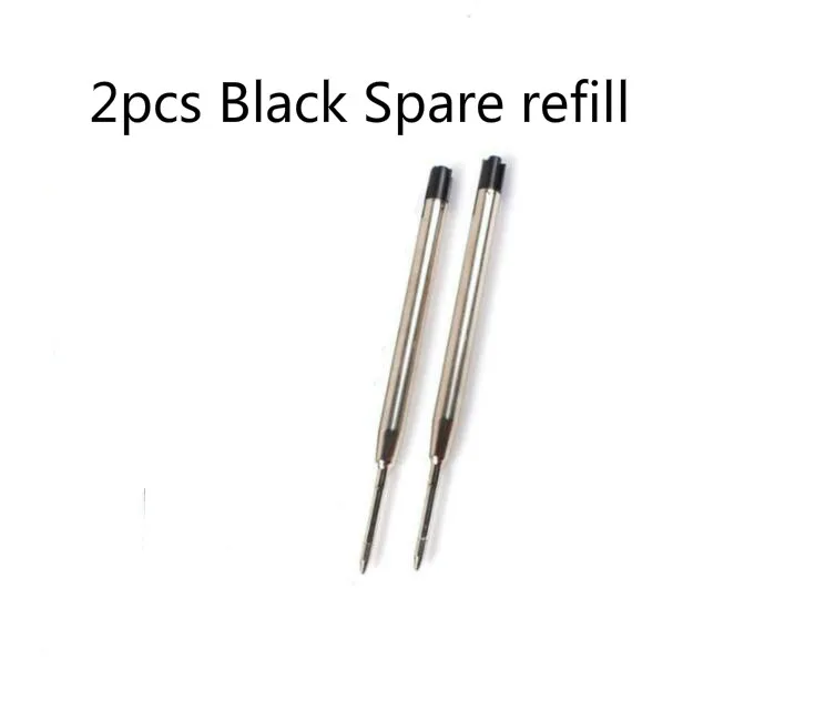2PCS Black Refill Практичные тактические ручки EDC алюминиевый стеклянный выключатель Самозащита тактическая ручка выживания многофункциональный походный инструмент для письма - Цвет: 2PCS Black Refill