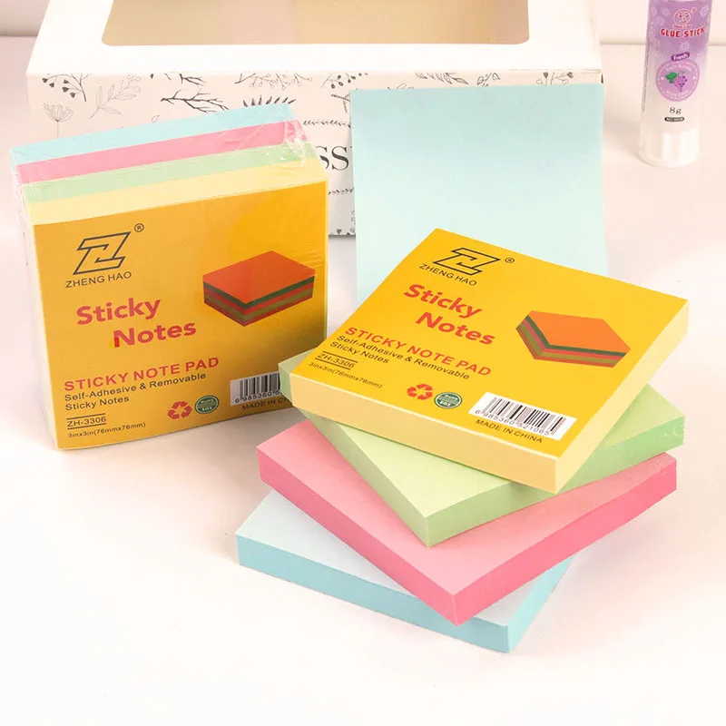 

400 Sheets 76*76mm Size Color Paper Memo Pad Sticky Notes Bookmark Point It Marker Memo Sticker Office School Supplies Notebooks