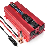 dc12v to 4 ac 60hz 50hz 110v 1000w2000w peak led lcd display 2 usb charger portable supply car boost power inverter
