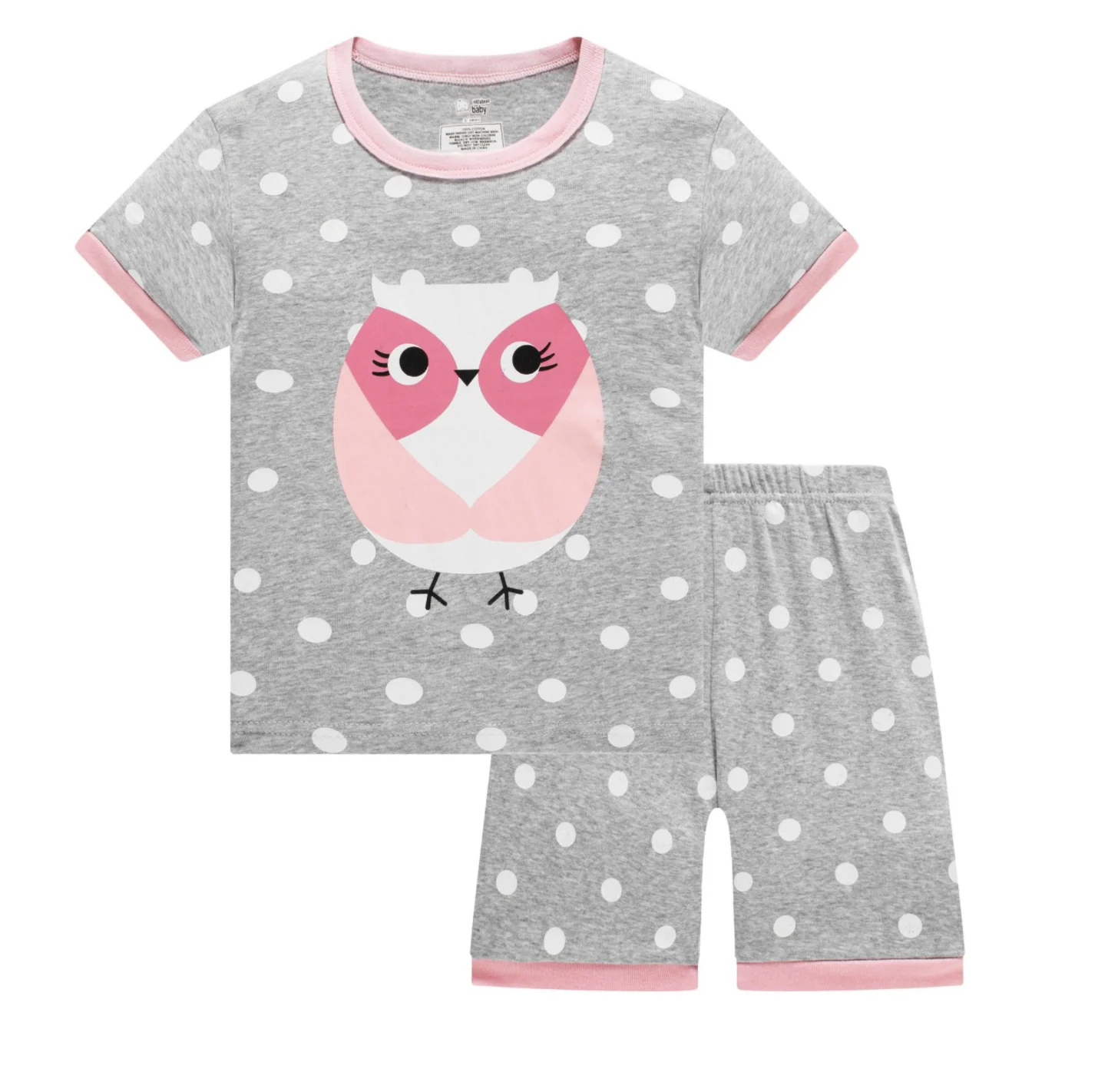 

2021 Summer Elephant Children Cartoon Pajamas Set Girls Short Sleeves Princess print cute pajamas Baby Sleepwear Pijama Infantil