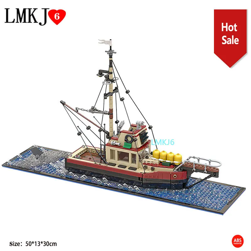 

Модель рыболовной лодки Moc «сделай сам», строительные блоки 1235 шт., комбинация кубики Moc, коллекция, детские развивающие игрушки, подарок на Р...