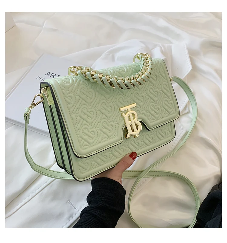 

2021 new ladies fashion solid color metal buckle one-shoulder diagonal bag famous luxury designer purses and handbags Sac A Main