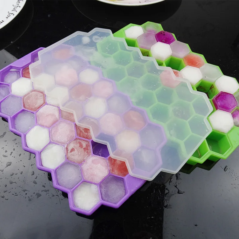 Honeycomb Silicone Ice Tray Mold 37 Grids with Lid DIY Easy Demoulding Maker Environmental Protection Cream Kitchen Tool | Дом и сад