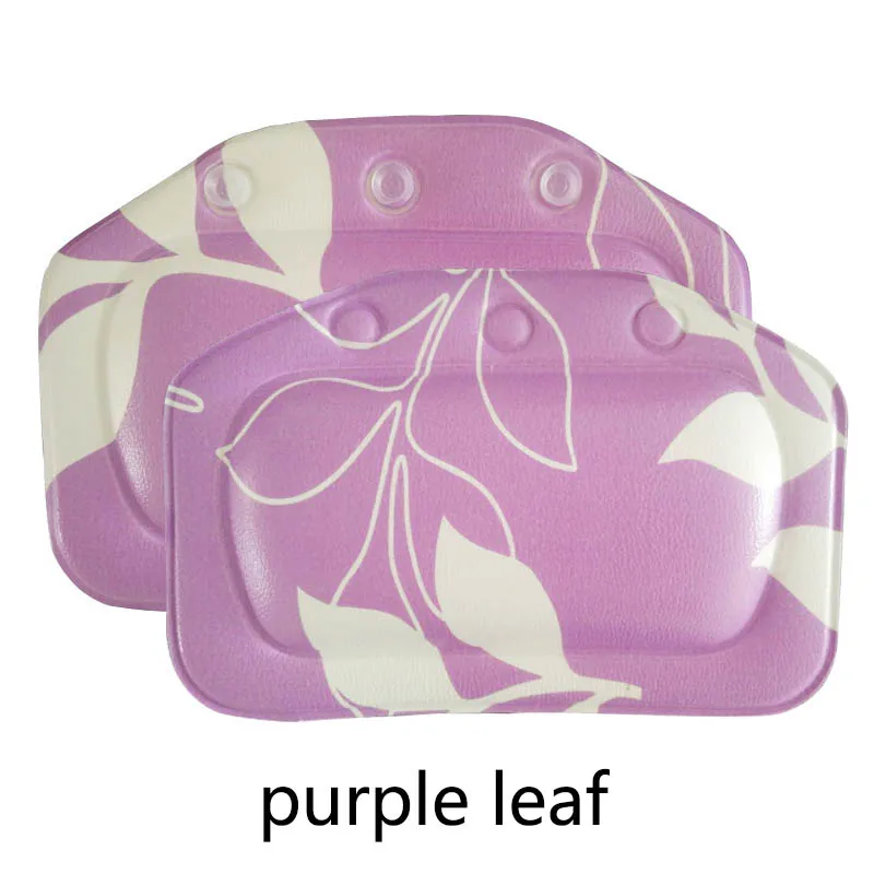 purple leaf ПВХ пена аксессуары для ванной комнаты спа подушки для ванны подушка для ванны 1 шт. Водонепроницаемая губчатая подушка для головы Ванна подголовник Ванна Подушка - Цвет: purple leaf