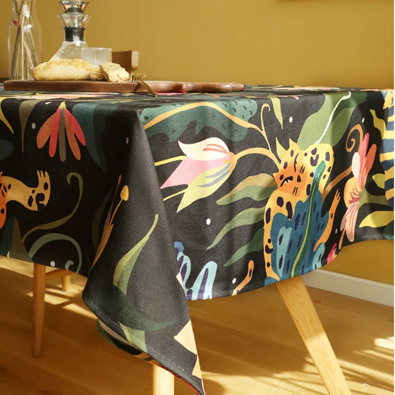 Скатерть для праздничного стола тканевая скатерть с изображением джунглей и