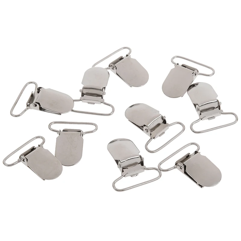 

10pcs/pack T Type Pacifier Suspender Iron Holder Buckle Dummy Soother Clips 25mm
