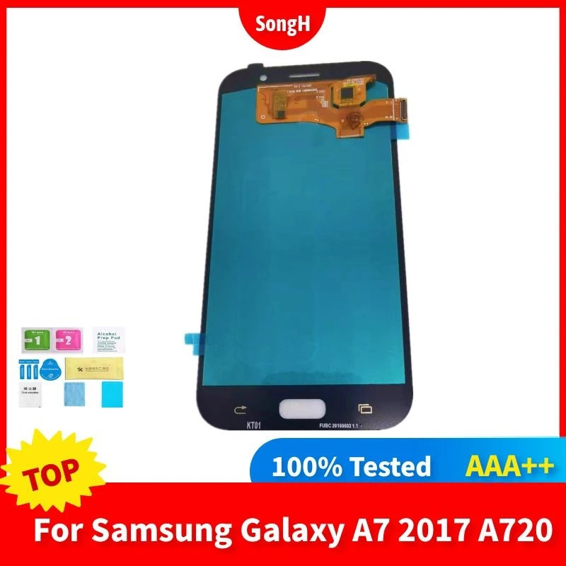 

ЖК-дисплей AMOLED INCELL для Samsung Galaxy A7 2017 A720 A720F A720M, ЖК-экран с сенсорным дигитайзером в сборе, запчасти