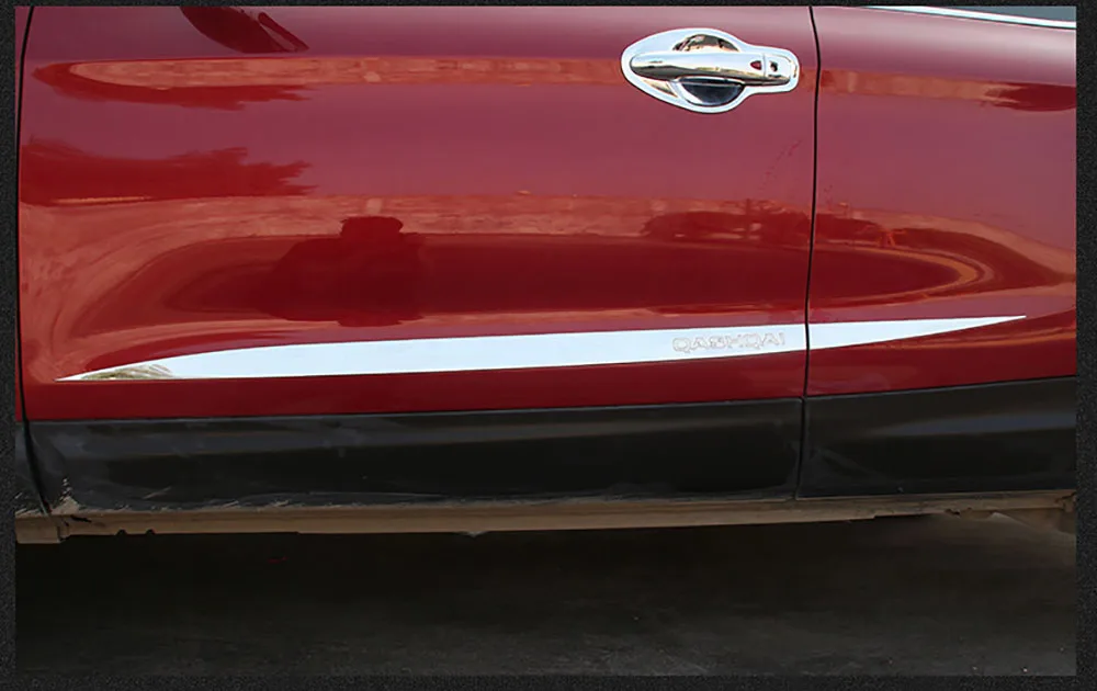 

Outer Part Stainless Steel Side Door Body Moulding Trim Strip Liner Protector Cover 4Pcs For Nissan Qashqai 20162017 2018 2019