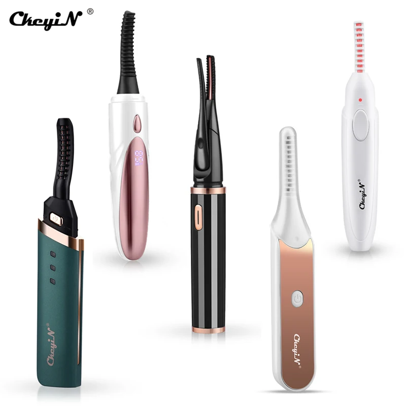 

CkeyiN Eyelash Heated Curler Electric Mini Eyelashes Curling USB Rechargeable Fast Heating Long Lasting Makeup Eyebrow Trimmer