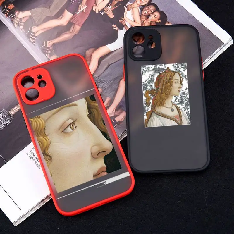 

baby angel painting aesthetic Phone Case Red Color Matte Transparent For iPhone 12 Mini Pro Max 11 X XR XS 7 8 Plus