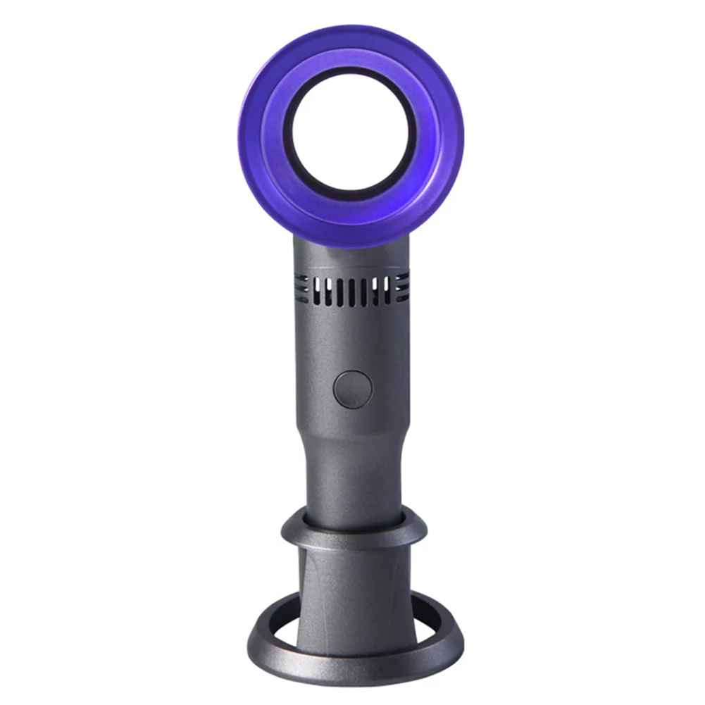 

Mini Portable Bladeless Fan Cordless Usb Charging Handheld Cooling Fan Cooler 3 Speed Level Summer Leafless Desktop Fan