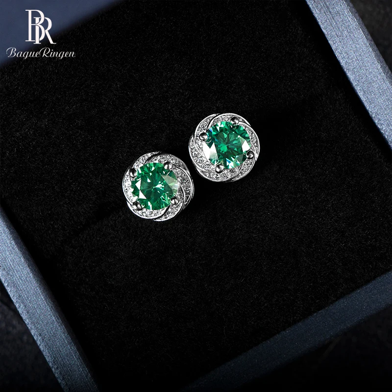 

Bague Ringen Trendy 925 sterling silver earrings for charm lady with round shape gemstones silver fine jewelry earring gift