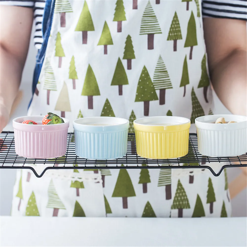 

Baking Bowl Pudding Ceramic Cake Bowl Stew Cup Household Small Bowl Tableware Ice Cream Bowl Suitable for Oven, Egg Bakeware