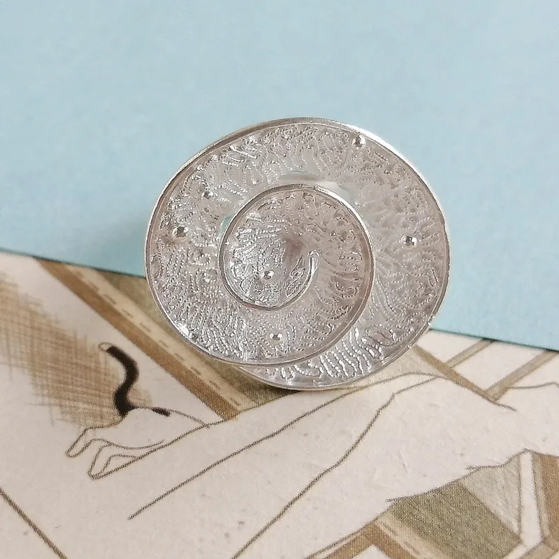 Кольцо женское спиральное из серебра 999 пробы регулируемое | Украшения и