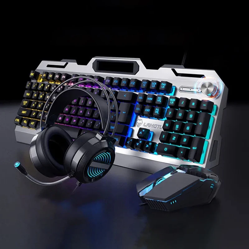 

Gaming Mechanical Keyboard Mouse Earphone Sets USB Wired pc gaming Keyboard For Gamer PC Laptop keycaps Keyboard mouse 2021