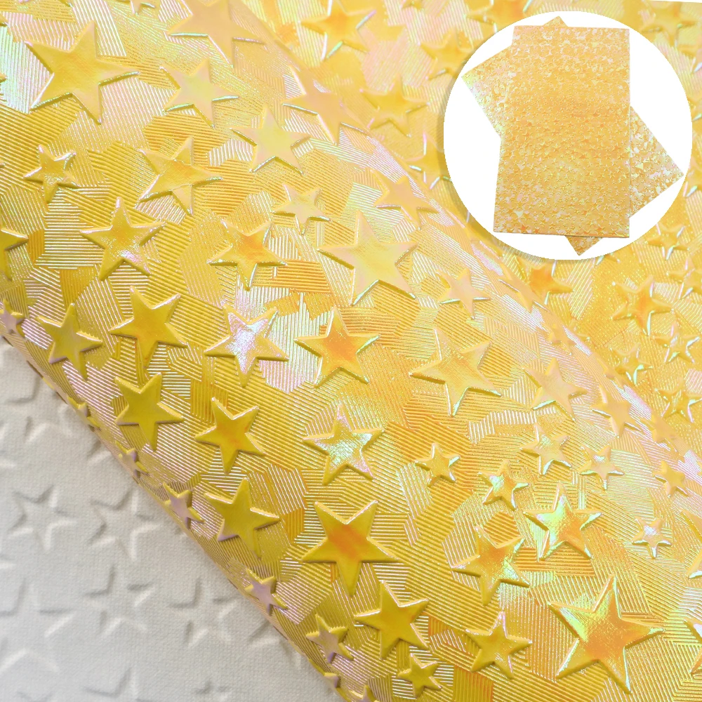 20*33 см лист из искусственной кожи с текстурой в виде звезды радужная обивка