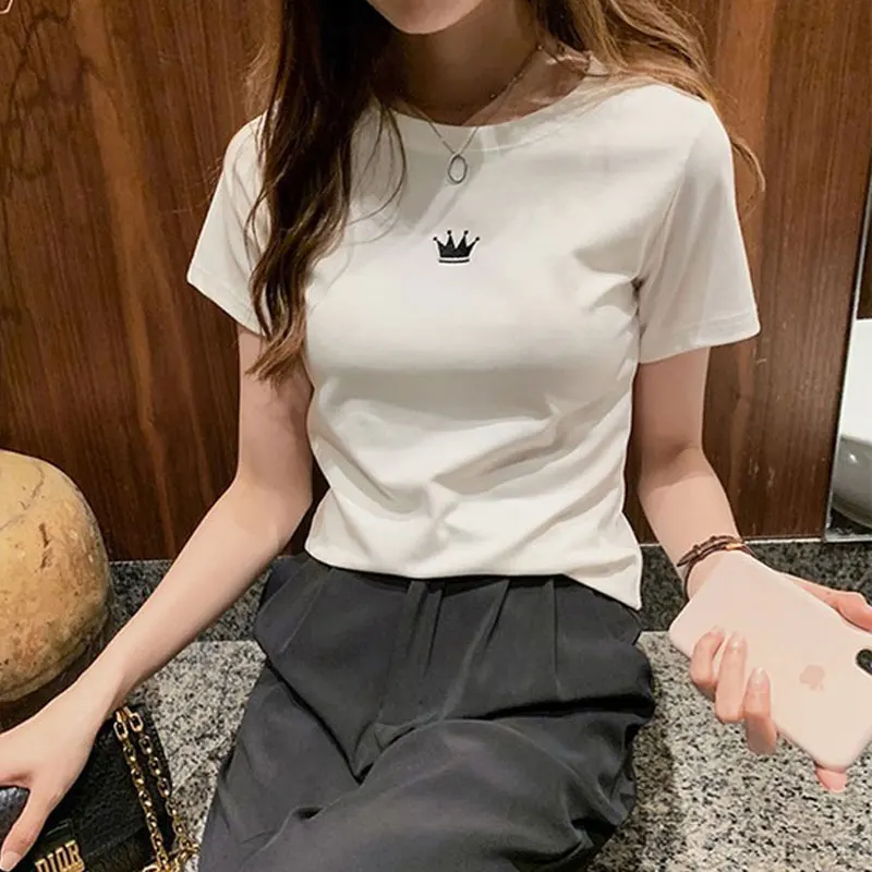 Футболка женская с коротким рукавом суперпопулярная белая сетчатая рубашка в