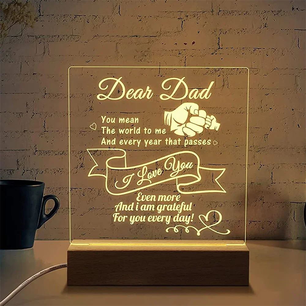 

USB Transparent Acrylic Message Board with Pen Note Daily Moment Memo To Do List Luminous Photo Album Night Light Home Lamp