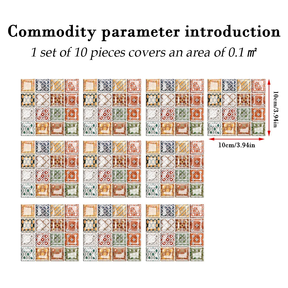 

Наклейка для Мозаичной Плитки 3D самоклеящаяся Съемная настенная бумажная плитка Сделай Сам крафтовое украшение для кухни ванной комнаты ...