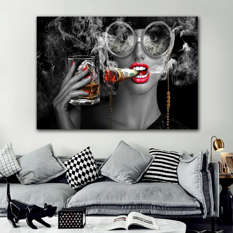 Современная Абстрактная Картина на холсте творческое искусство сжигание денег