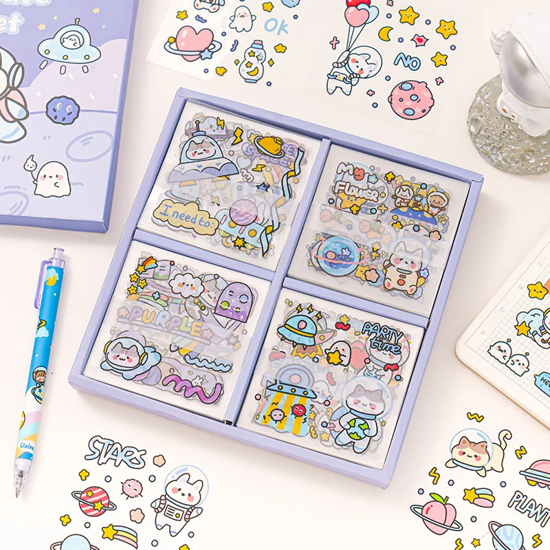 

100 шт./компл. наклейки Kawaii Deco, ПВХ, DIY ежедневник, планировщик для скрапбукинга, школьные Канцтовары, мультяшный подарок