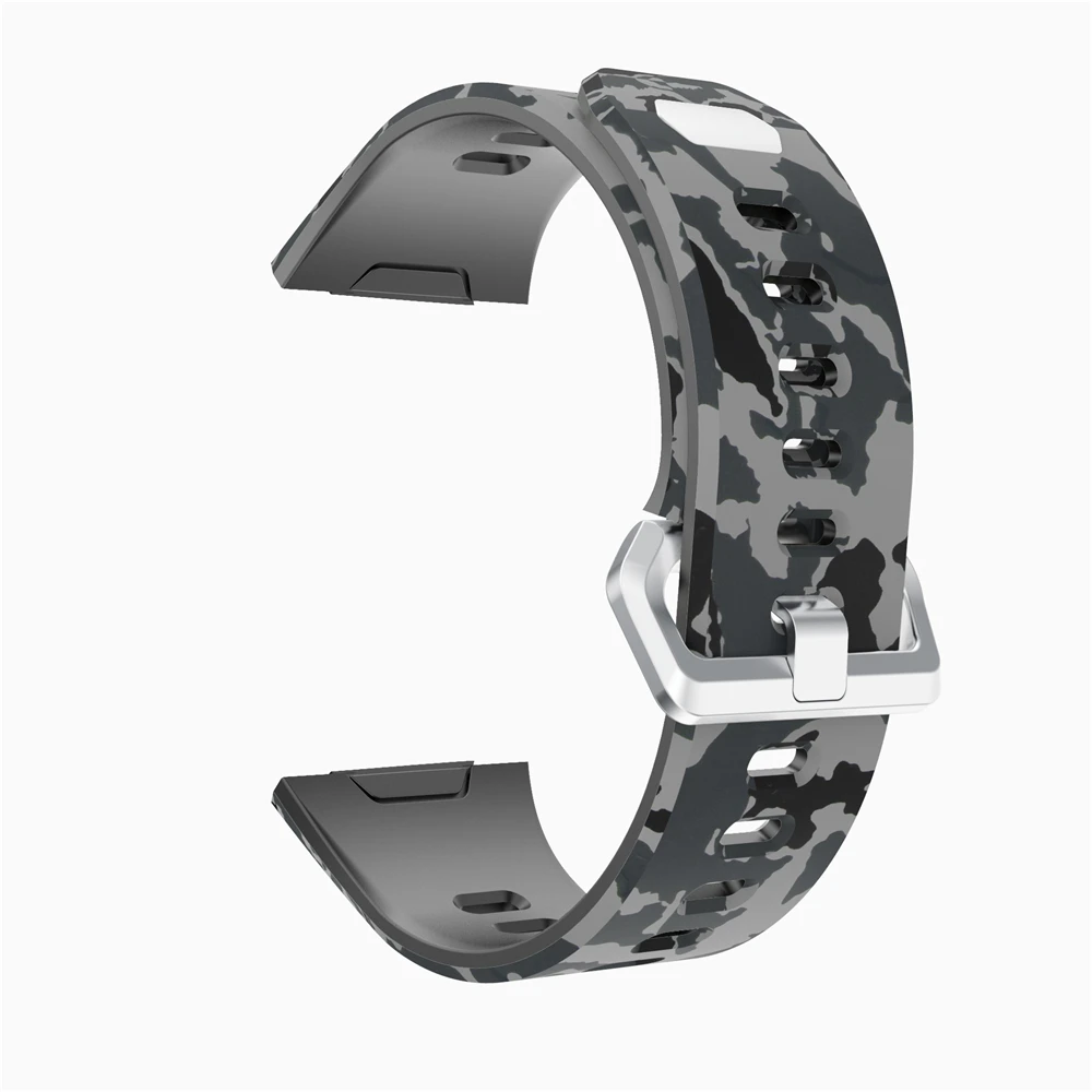 Gray and camouflage Yayuu силиконовый ремешок на запястье с принтом, совместимый для Fitbit, Ионные Спортивные часы, Регулируемый Браслет для Fitbit, ионные - Цвет: Gray and camouflage