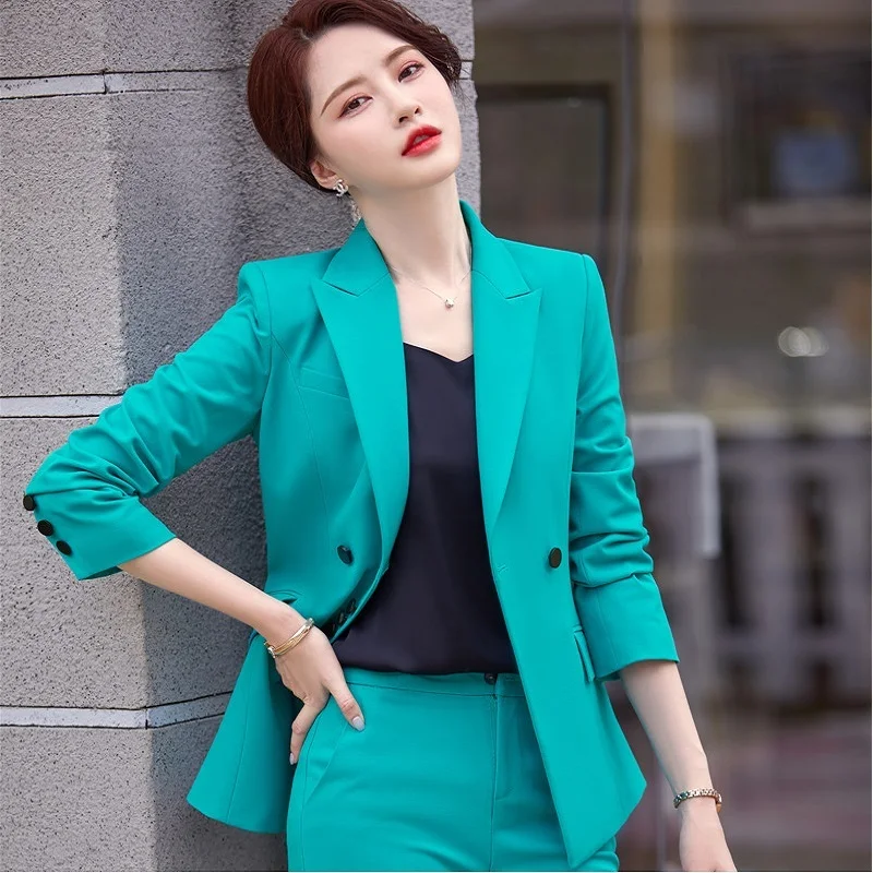 High Quality Fabric Formal OL Styles Women Business Suits Female Pantsuits Autumn Winter Long Sleeve Professional Blazers Set