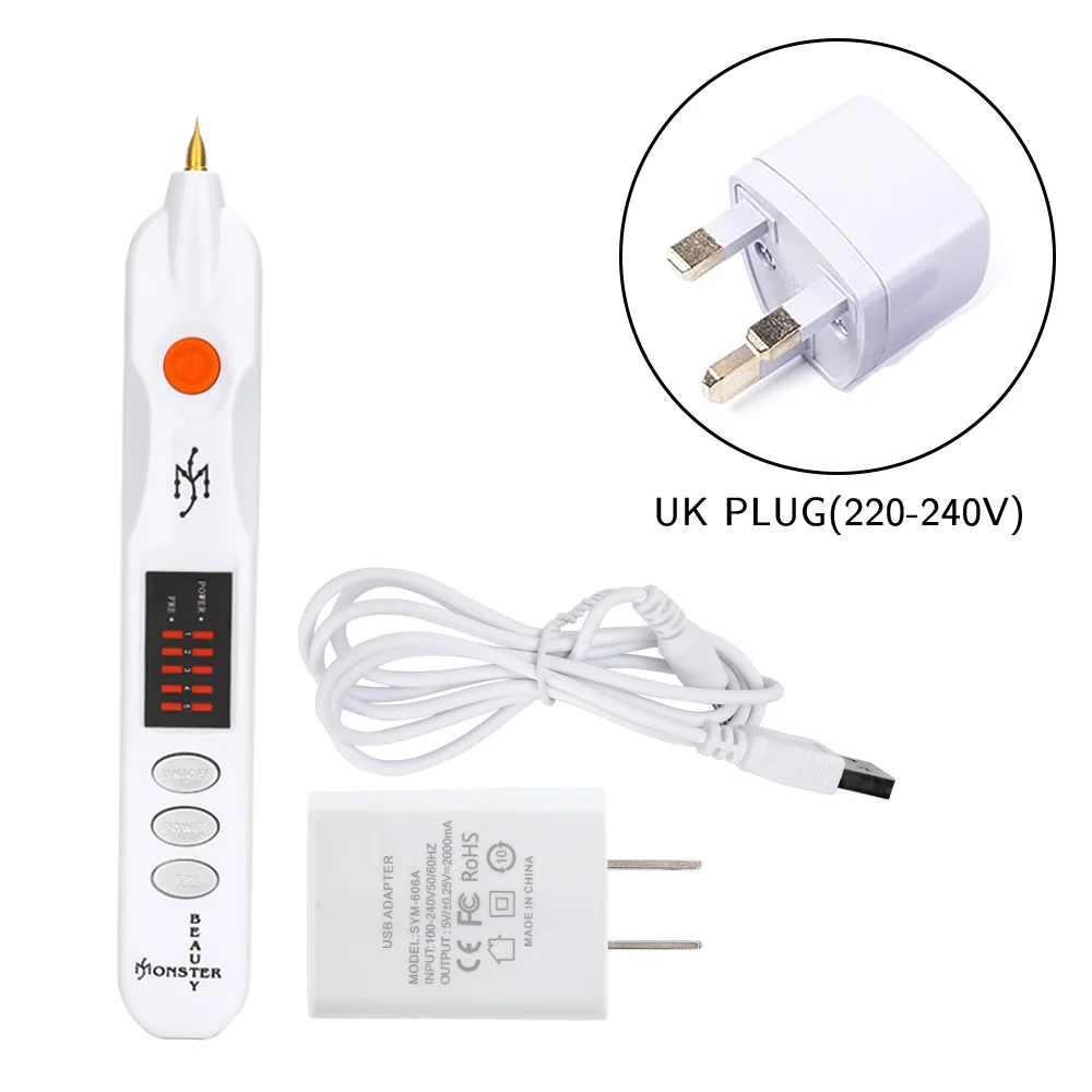 UK plug no box Deciniee плазменная ручка для удаления молей, бородавок, веснушек, тату, пятновыводитель для кожи, средство для ухода за кожей, подтягивающее кожу, машина для удаления морщин - Цвет: UK plug no box
