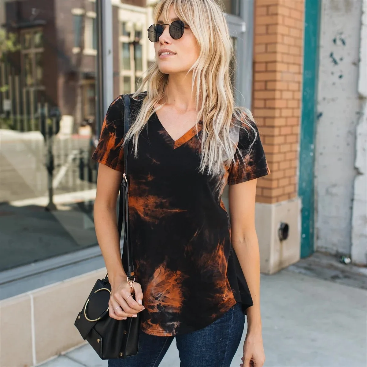 Женская футболка с коротким рукавом Новинка лета 2021 Свободный Топ и принтом в