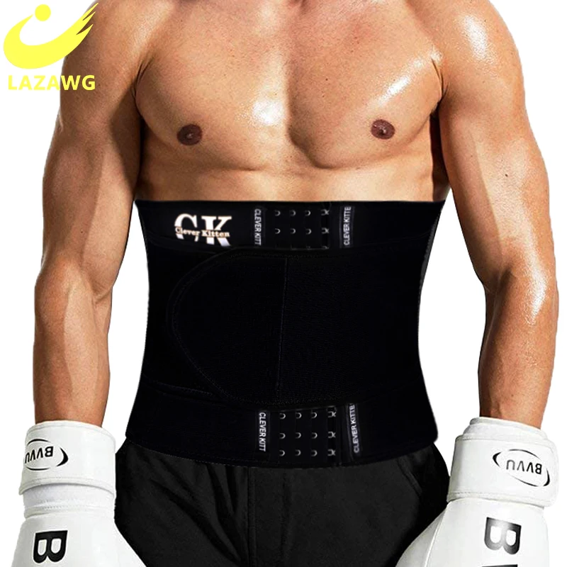 

LAZAWG Mens Waist Trainer Belt Body Shaper Corset Slimming Belt Belly Shaper Modeling Strap Body Shapewears Fajas Colombianas