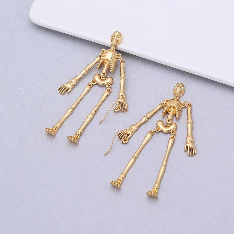 2019 новые серьги для женщин преувеличенные с черепом и скелетом длинные висячие