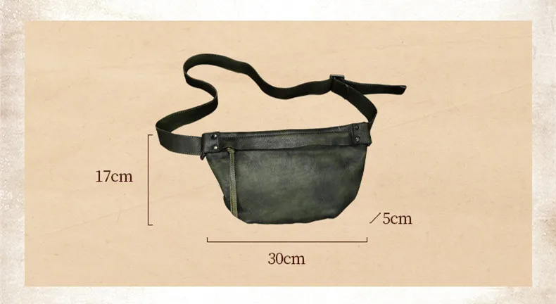 Женская нагрудная сумка из мягкой воловьей кожи в литературном стиле |