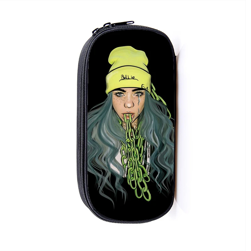 Billie Eilish Карандаш Чехол для девочки-подростка, косметическая сумка, школьные принадлежности канцелярские товары сумка для хранения Billie Eilish в стиле "хип-хоп" для макияжа сумка