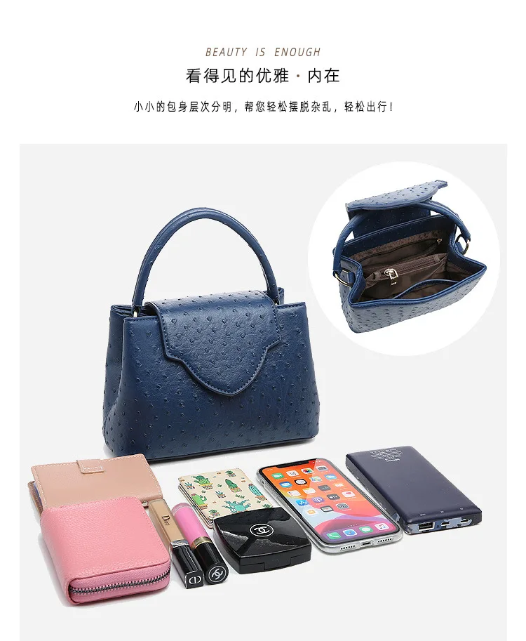 

2020 Ostrich Pattern Handbag Female Bag Messenger Bag Shoulder Bag Women Bags Luxury Handbags Women Bags Designer
