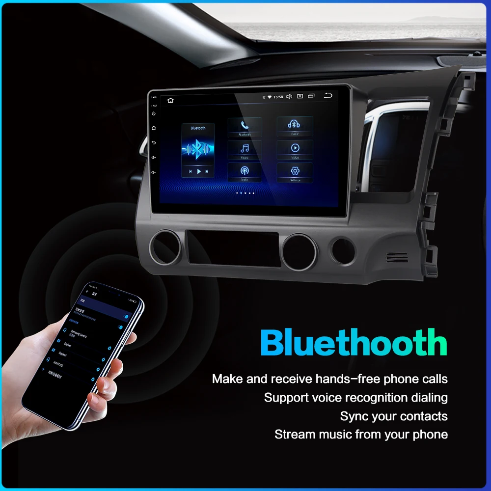 Автомагнитола 1 Din 10 2 дюйма Android 0 для Honda Civic 2006 2007 2008 2009 2010 2011 Bluetooth GPS-навигация