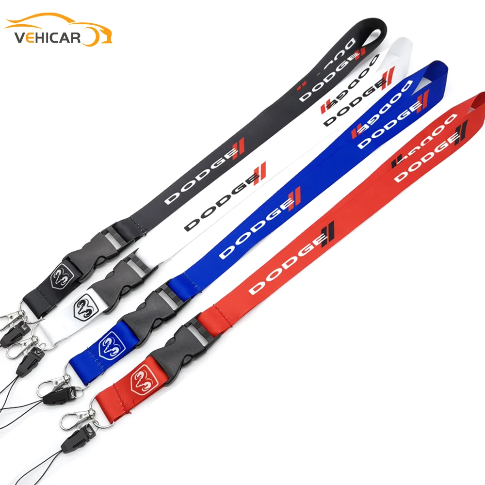 

VEHICAR Car Logo Lanyard Neck Straps For DODGE Keys Mobile Phone USB Flash Drives Keychains ID Badges Card Auto Hang Rope