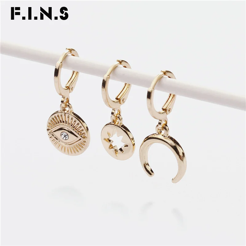 F.I.N.S 3 шт./компл. новый дизайн Звезда Луна сглаза кулон Висячие серьги Модные