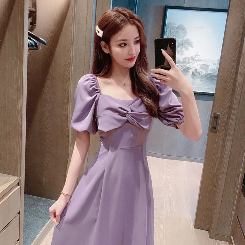 

2021 фиолетовое элегантное кружевное длинное платье-макси, винтажное женское французское платье с квадратным вырезом, повседневное празднич...