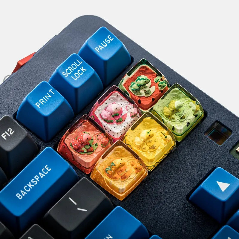 Keycaps Fresh Fruit Personality Resin Keycaps Transparent Homemade Mechanical Keyboard Handmade Keycaps