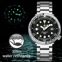 addies dive tuna watch 300m waterproof stainless steel case super luminous watch sapphire crystal nh35 men automatic watch