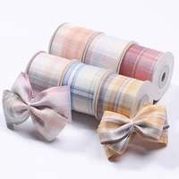 kewgarden 1 1 5 plaid ribbon diy bow tie hair accessories handmade crafts make clothes gift packaging materials 10 yards
