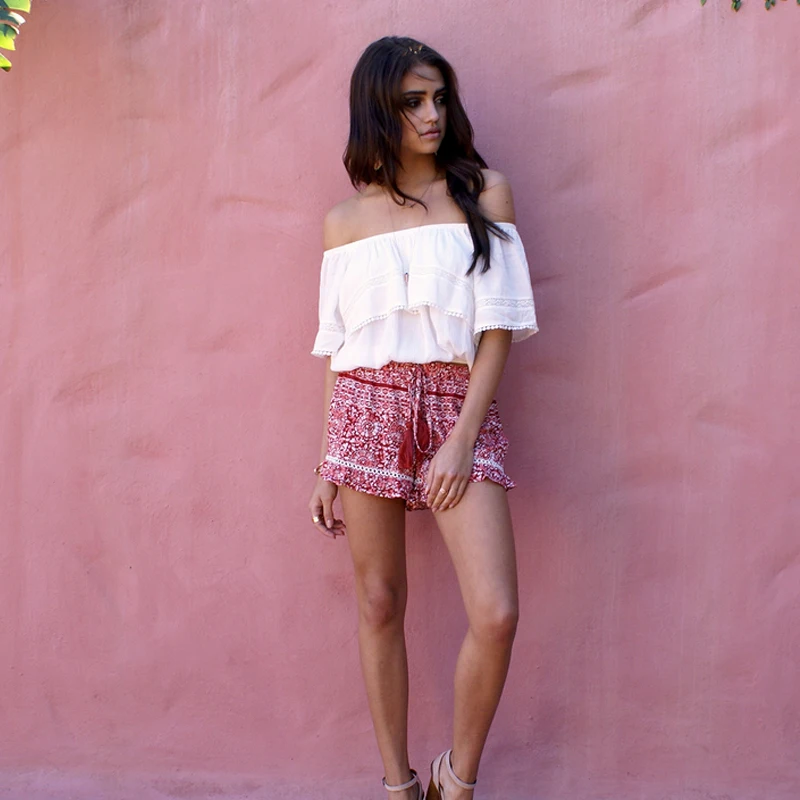 2020 Модные женские белые блузки кружевной пуловер летняя блузка рубашка с